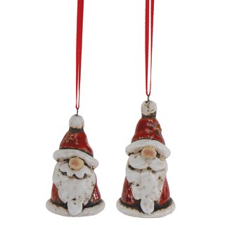 Anhänger - Weihnachtsmann klein, Keramik, 2-fach sortiert