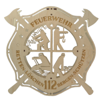 Fensterbild - Feuerwehr, beleuchtet, Original Erzgebirge