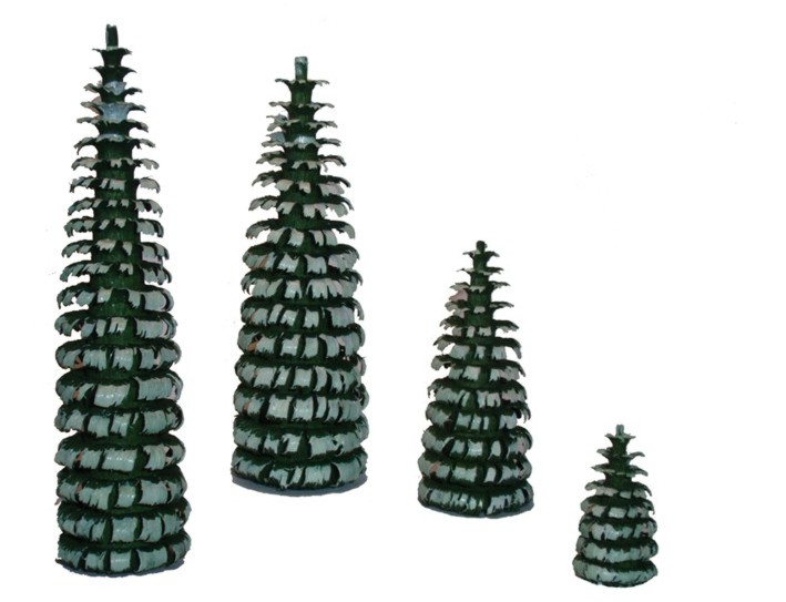 Ringelbaum grün / weiß - H 8 cm