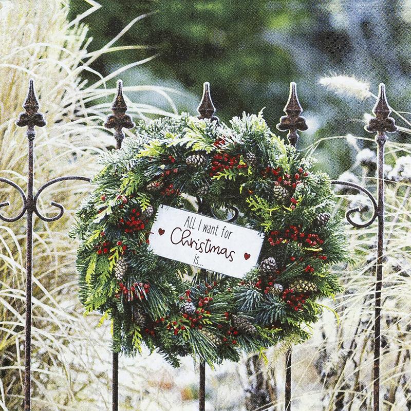 Serviette - Wreath on a Fence