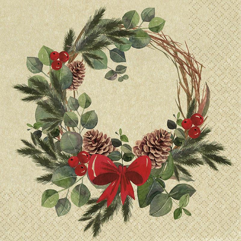 Serviette - Natural Wreath