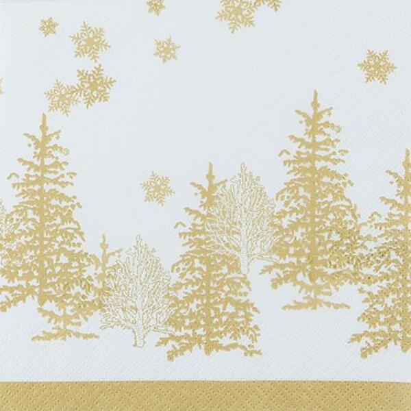 Tree and Snowflakes gold Serviette