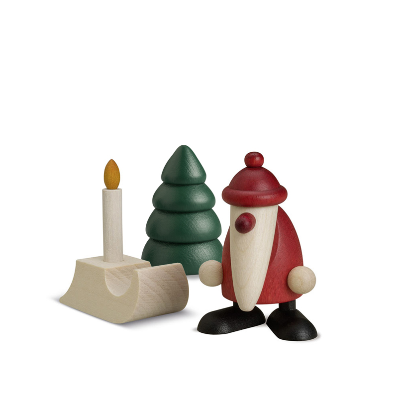 Miniaturset 2 | Weihnachtsmann mit Schlitten und Baum