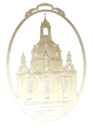 Fensterbild - Dresdner Frauenkirche, unbeleuchtet, Original Erzgebirge