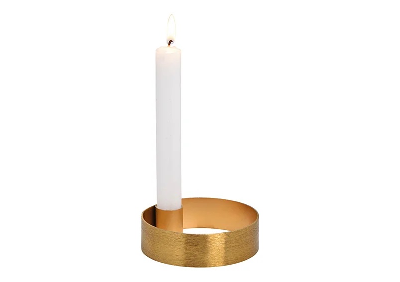 Kerzenhalter aus Metall Gold (B/H/T) 10x3x10cm