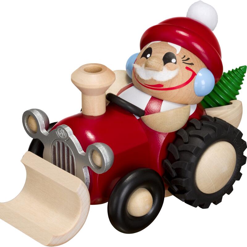 Kugelräucherfigur - Nikolaus im Traktor