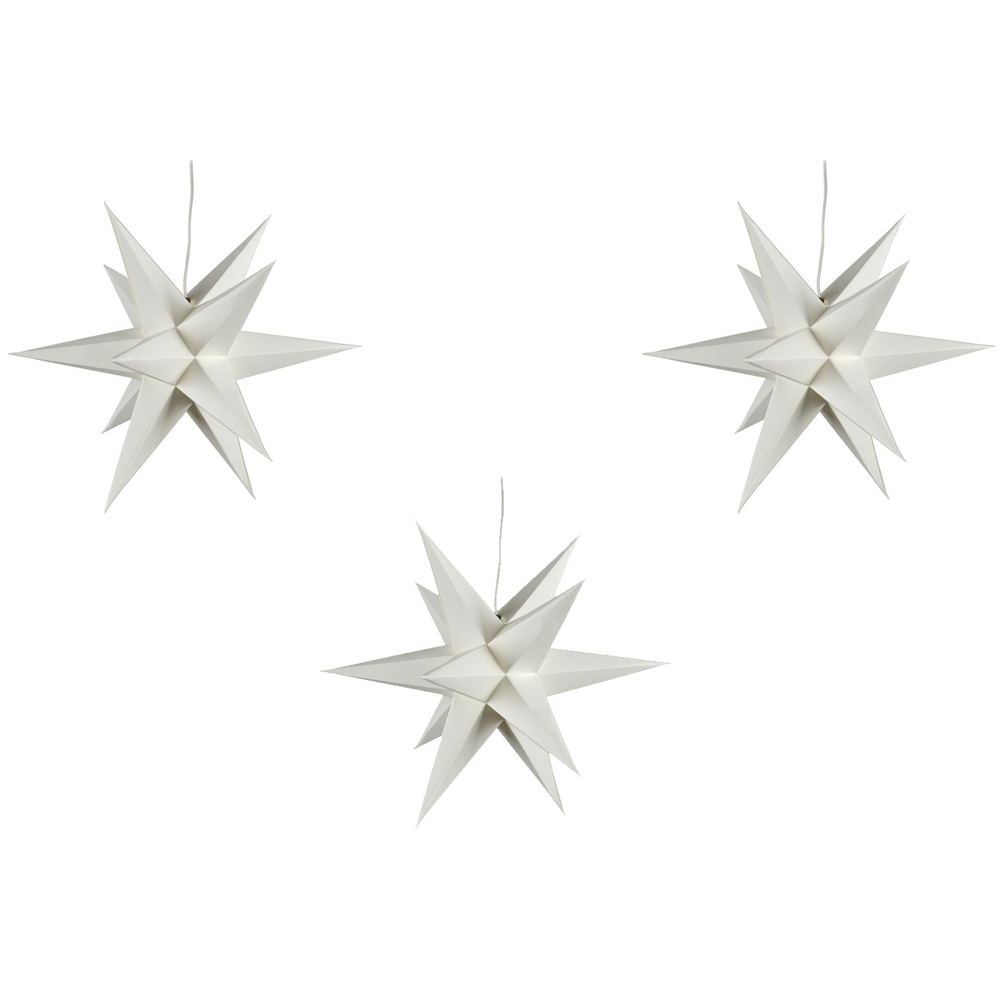 Sterne klein 3er Set - weiß, 16 cm