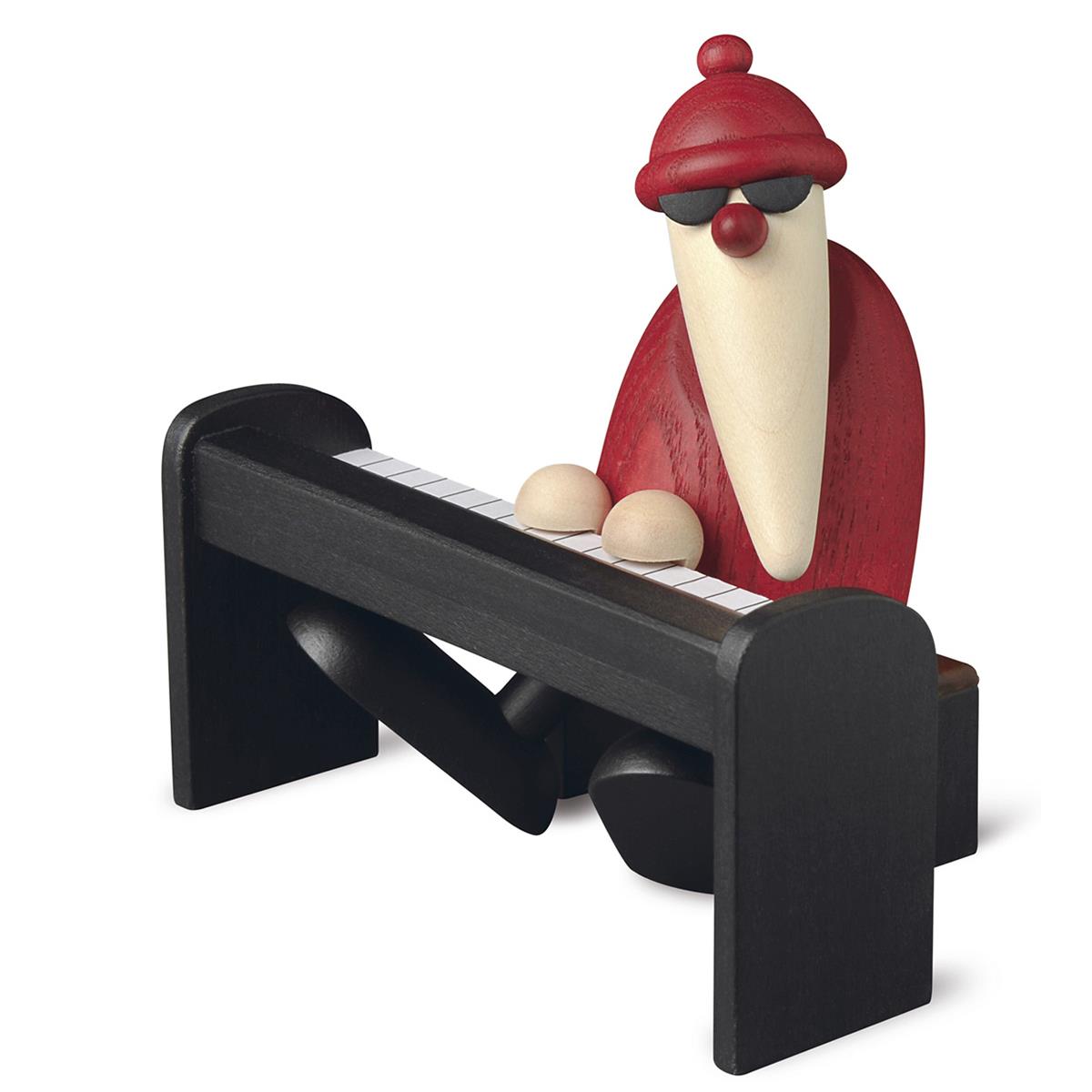 Weihnachtsmann am Piano schwarz, klein